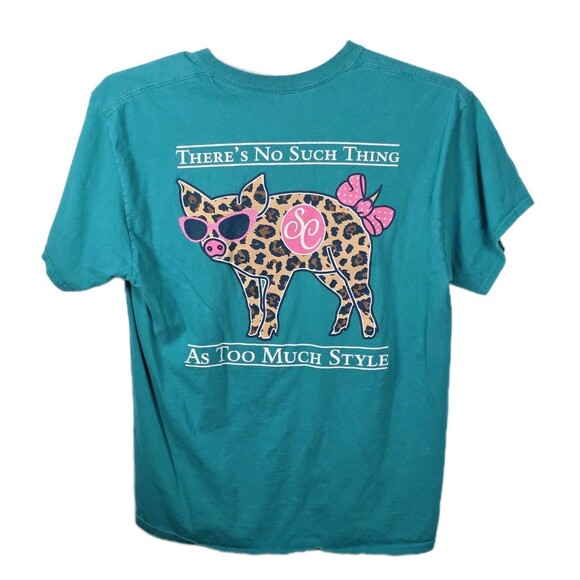 Southern Couture Classic Women's Large Teal  "  Too Much Style " T-Shirt - Picture 6 of 7